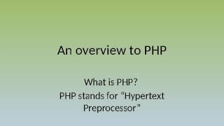 An Introduction to PHP training in Noida