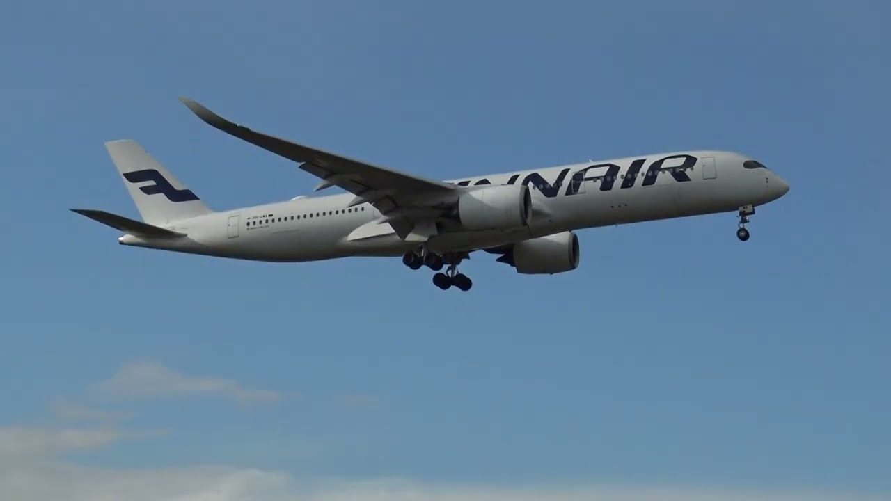 Finnair Airbus 350-900 OH-LWA Landing London Heathrow 09L