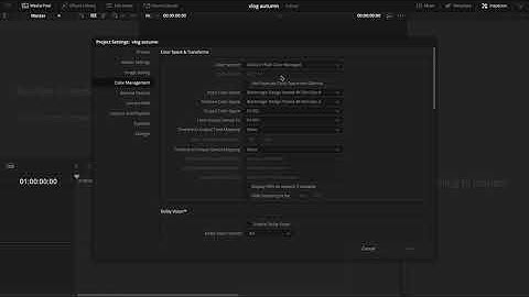 How to change default project setting in Davinci Resolve