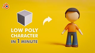 How to make a Low Poly Character in 1 Minute in blender #blender #blender3d