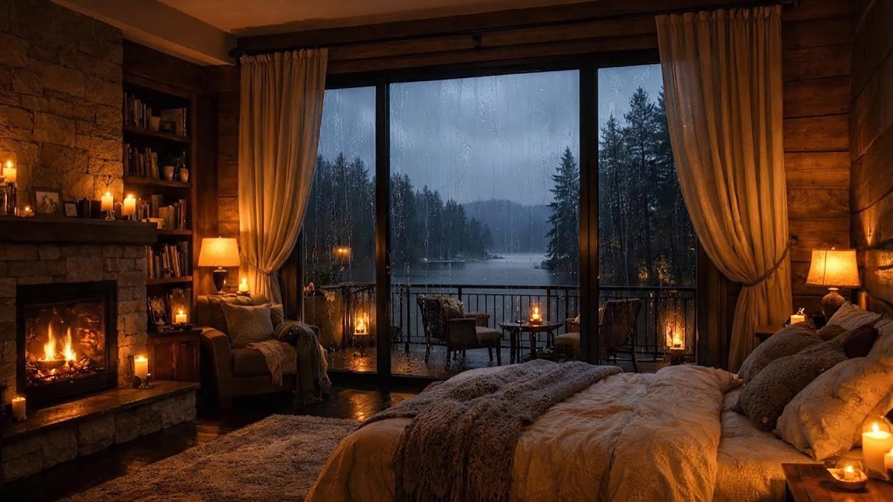 Calm Winter Café ❄️ Relaxing Jazz Ambience & Crackling Fireplace for Focus & Study