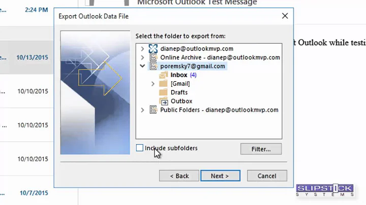 How to Export to an Outlook PST file