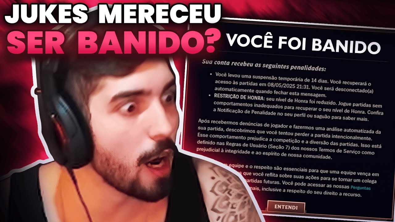 JUKES RIU DEPOIS DE SER BANIDO POR TROLLAR! - ANALISANDO SE O BAN FOI MERECIDO