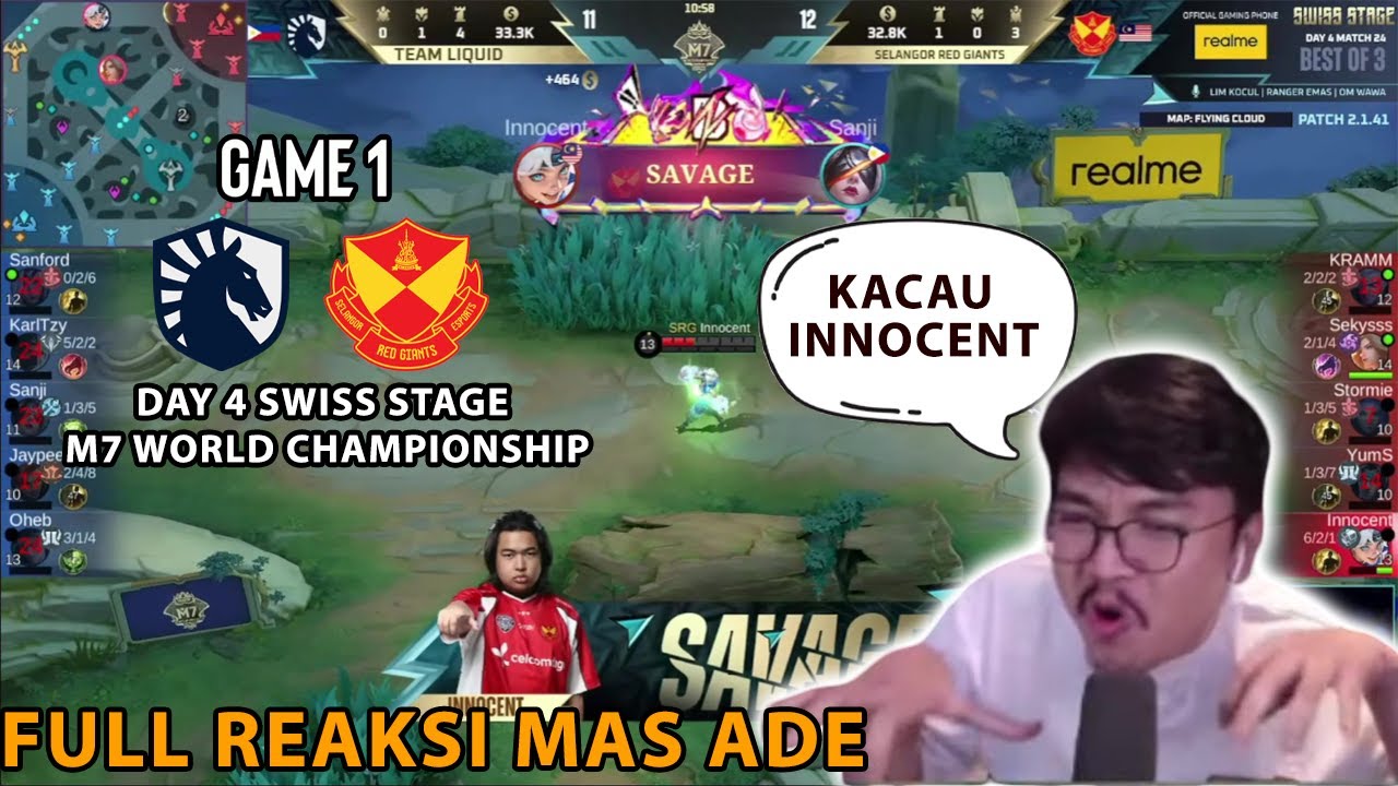 SRG DI AYAM AYAMIN TLPH | FULL REACTION MAS ADE SETIAWAN MATCH 1 SELANGOR RED GIANTS VS TEAM LIQUID