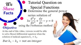 Bessel Differential Equations: Simple solution of an example