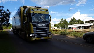 104/05/809/2023/1807 SCANIA R 450 DOURADO CARRETA BAÚ IBIPORÃ 6 EIXOS ASTUTILOG
