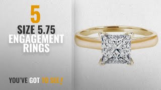 10 Best Size 5.75 Engagement Rings: Clara Pucci 2.9 CT Princess brilliant Cut Solitaire Engagement