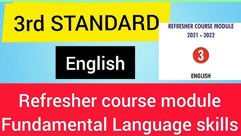 3rd STANDARD English Refresher Course Module|Fundamental Language Skills@parentingenglish635