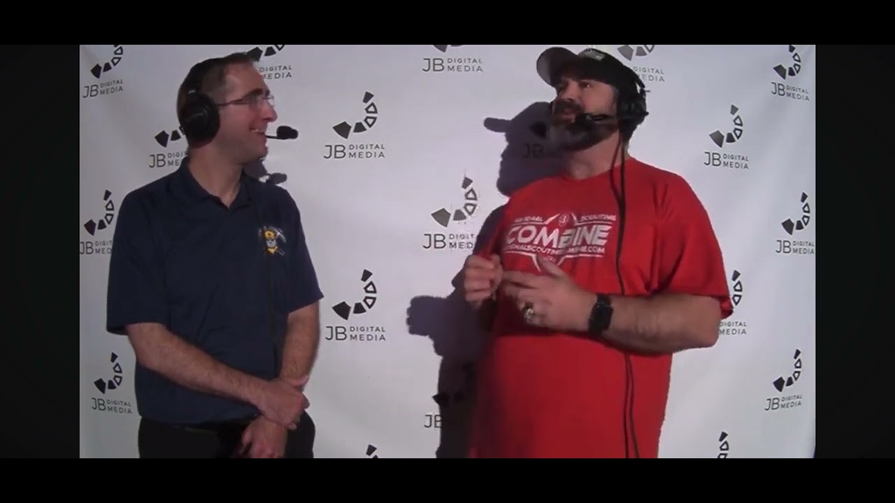 Chris Thoburn from the Wheeling Miners interviews NSC founder Jimmy Kibble at halftime