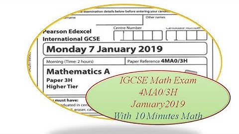 Edexcel  Math A 3H January 2019