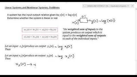 M1 Lec5b|Classification of Systems| Linear Systems and Nonlinear Systems: Problem solving section 3