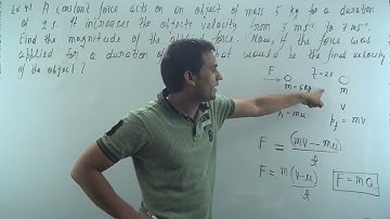 A constant force acts on an object of mass 5 kg for a duration of 2 s. It increases the object’s