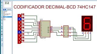 CODIFICADOR DECIMAL-BCD 74HC147 CON PRIORIDAD / PROTEUS