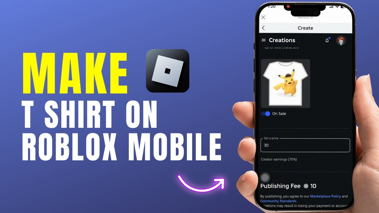 Как сделать футболку в Roblox Mobile | Создание и загрузка футболки в Roblox Mobile