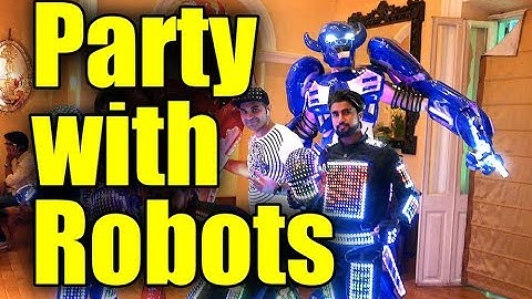 Dance Party with Robots and LED Light Dancers | Skeleton Dance Crew