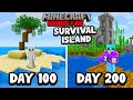 I Survived 200 Days on a SURVIVAL ISLAND in Minecraft Hardcore...