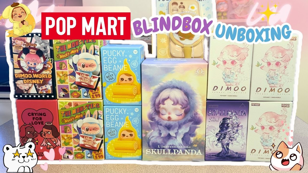 SKULLPANDA LABUBU DIMOOWORLDまとめ売り UNBOXING POPMART BLINDBOXES!! - LABUBU, SKULLPANDA, PUCKY, DIMOO