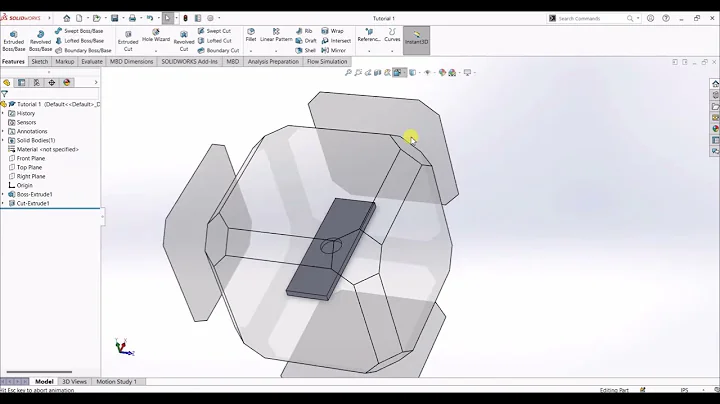 SolidWorks Tutorials | Extruded Boss and Extruded Cut in Solidworks