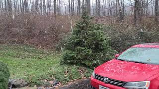 finally snowing in Deep Creek Lake Maryland