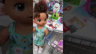 Baby alive doll goes shopping for back to school #babyalive #shorts