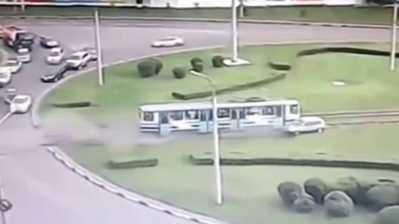 10. Accident with the tram / Accident videos / Driving / Fails Car