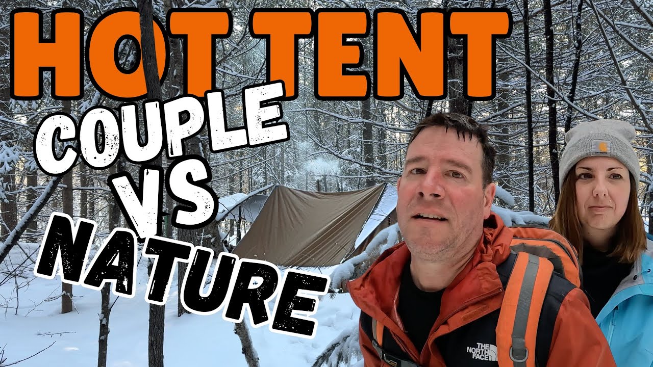 SURVIVRE EN COUPLE DANS UNE HOT TENT SOUS UNE MÉTÉO EXTRÊME! : Part 2 🌨🔥