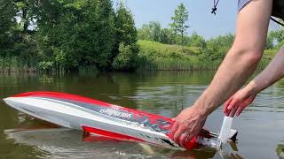 Proboat Shockwave 55SS self-righting proof of concept test