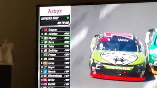 Nick Sanchez on his 2nd career start in Xfinity was up in 2nd at 1 point...