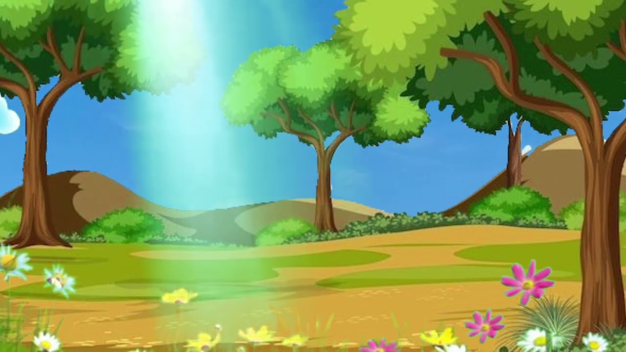 Animated cartoon jungle background video 