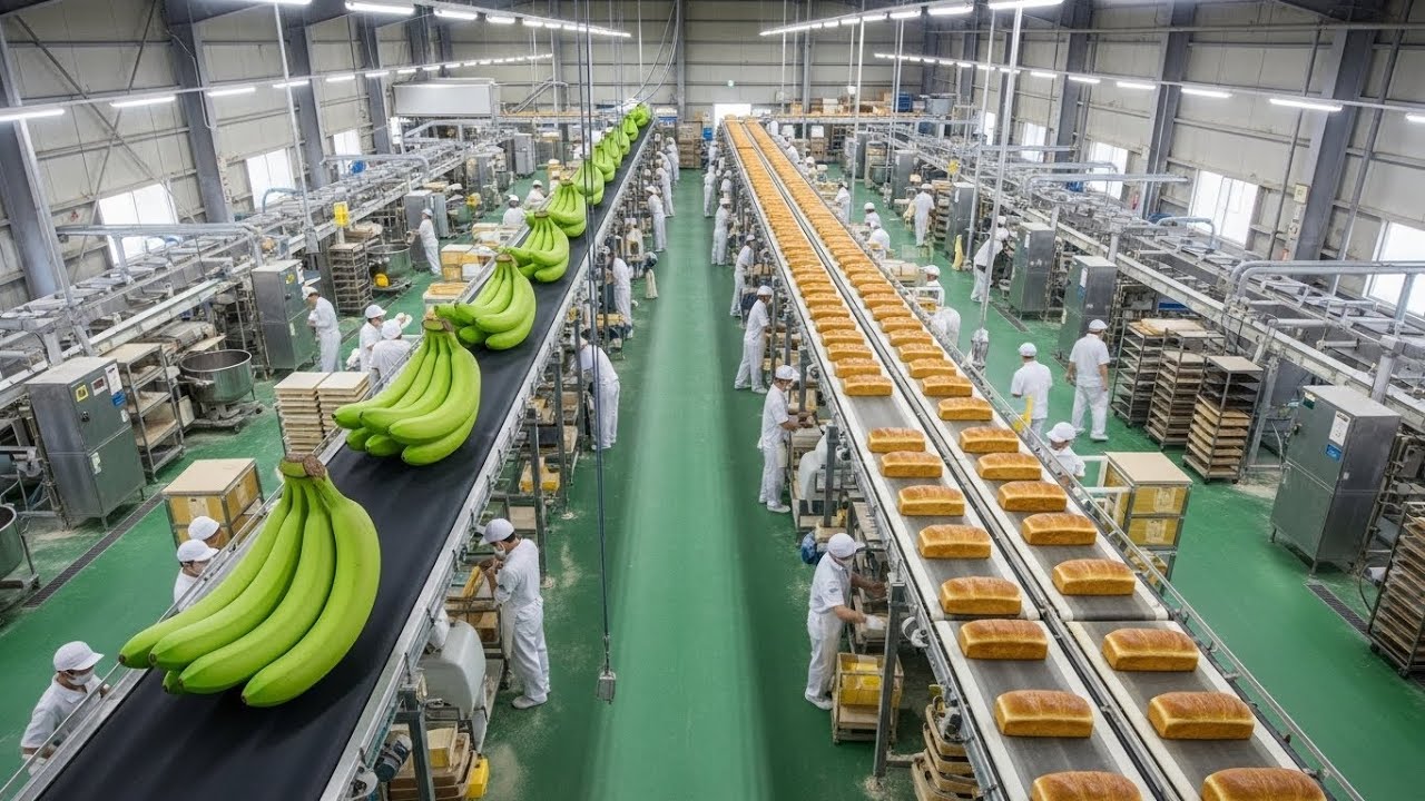 From Ripe Banana to Golden Bread | Japanese Bakery Processing Factory Journey in Osaka
