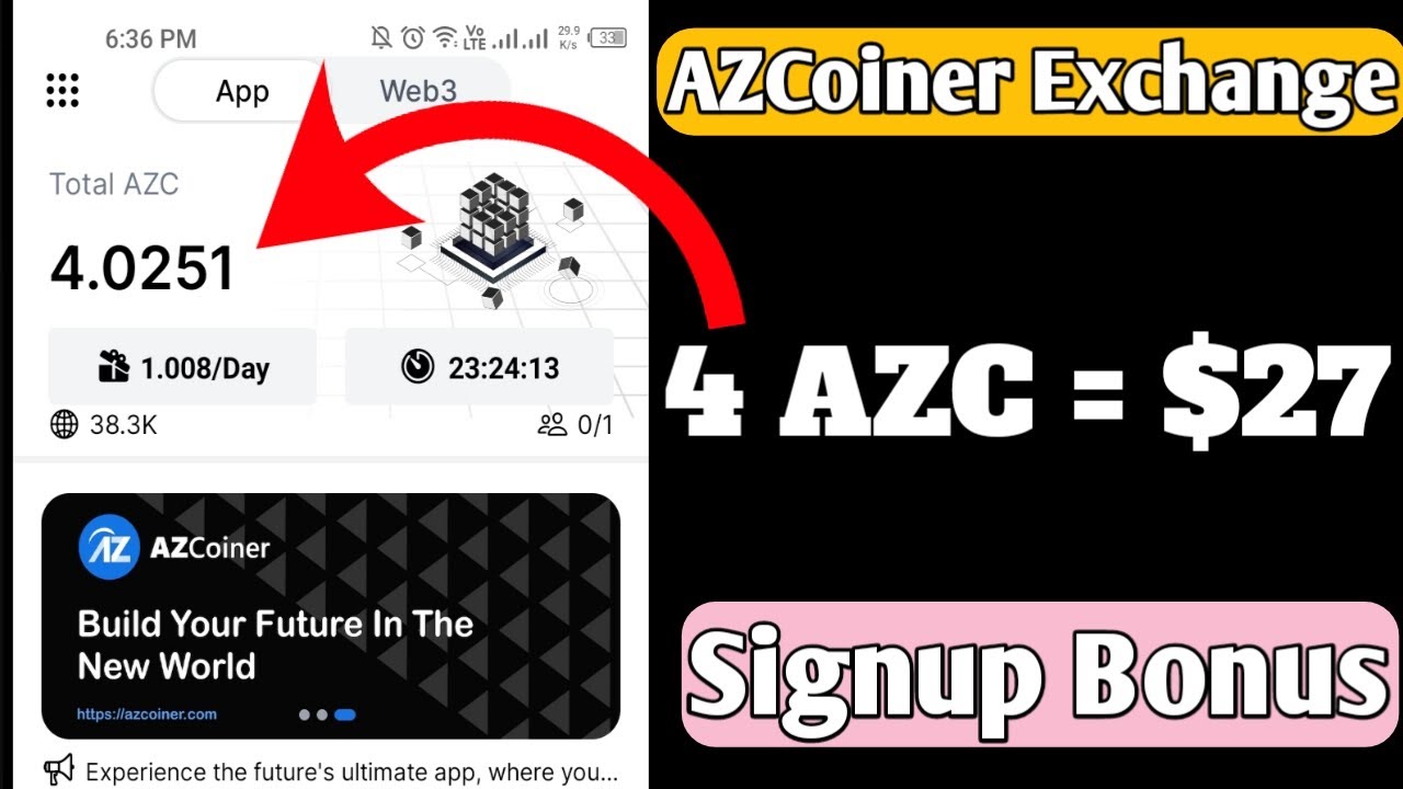 AZCoiner Exchange Sign up Bonous 4 AZC = $27 || - YouTube