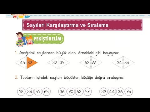 2 sınıf matematik kitabı sayfa 44 cevapları Sayıları karşılaştırma ve sıralama