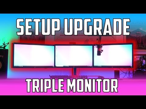 TRIPLE MONITOR SETUP FOR 340$ ! - Vivo triple monitor adjustable desk mount.