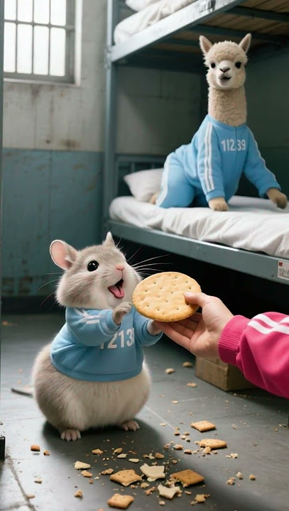 Cute chinchilla and alpaca playing Dalgona Candy Game#animals  #cute#dalgona#funny