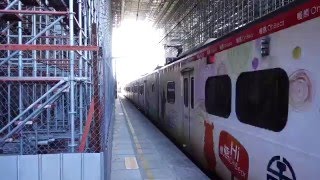 2183次喔熊編組區間車(EMU727+EMU728)臺中進站  2016.02.08