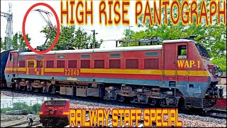 WAP-1 LOCOMOTIVE ON HIGH RISE PANTOGRAPH WITH STAFF SPECIAL INDIAN RAILWAYS || LOCO 22040/WAP-1/TKD