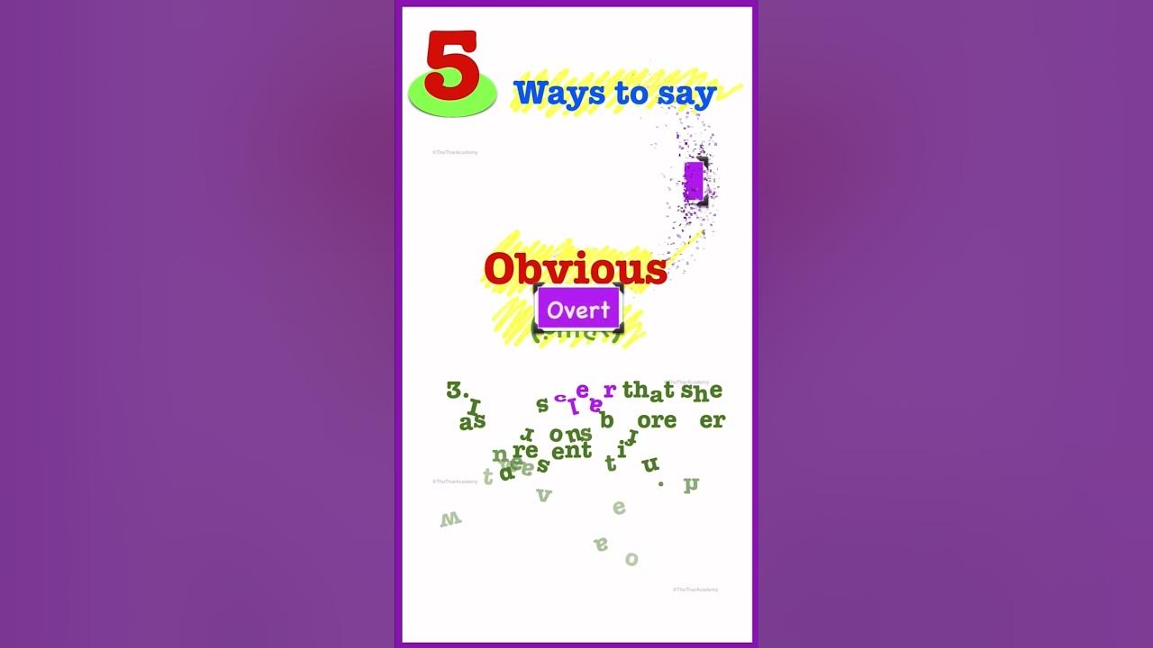 5 Ways To Say Obvious Synonyms And Antonyms YouTube 5-ways-to-say-obvious-synonyms-and-antonyms-youtube
