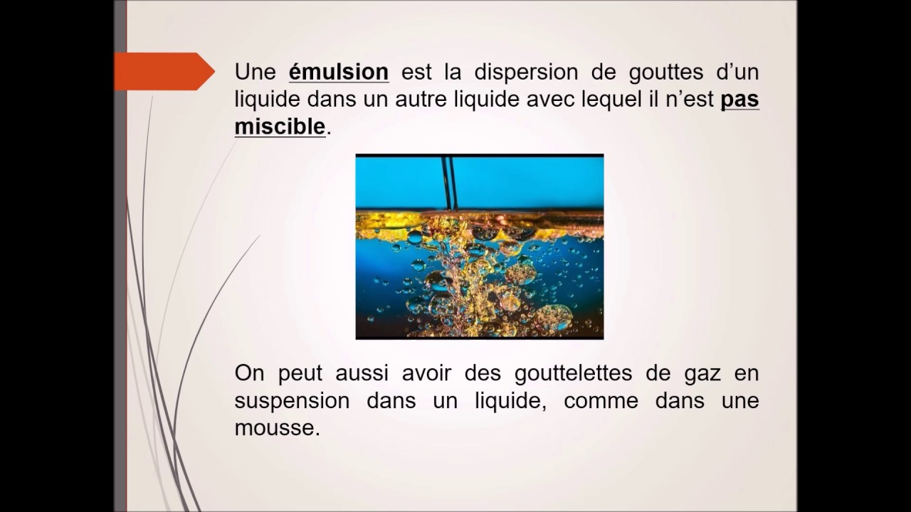 Les émulsions
