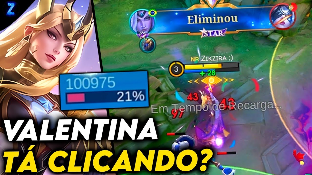 PEGUEI A VALENTINA E FIQUEI SURPRESO COM O DANO! - VALENTINA GAMEPLAY | Mobile Legends