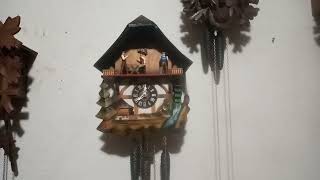 E Schmeckenbecher woodsman cuckoo clock with water wheel 20220105 195004