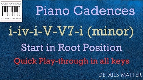 How to Play Minor Chord Progression i iv i V V7 i Piano Cadences (Root pos. in all keys) VIDEO 8