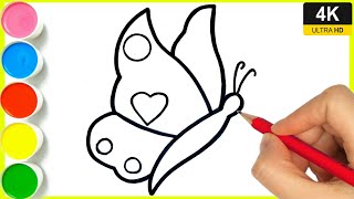 Butterfly colour drawing || how to draw easy step by step butterfly drawing || #butterflydrawing 
