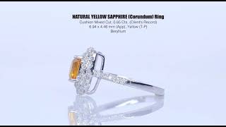 Cincin Emas Cincin Wanita Natural Yellow sapphire Emas Putih 40%/400. 139