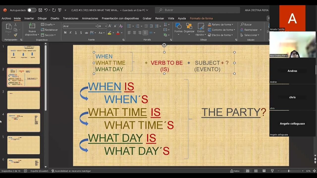 When What Time What Day