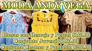 Moda Andy Vega | Blusa con Herrajes y Perlas $160.00 y Conjunto Juvenil $180.00