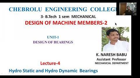 DMM-2  Bearings lecture -4   B.Tech  3 year  Mechanical- by K. NARESH BABU