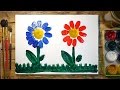 Как нарисовать 2 Цветка | Простые рисунки красками | Урок рисования для детей