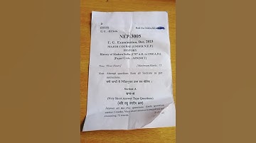 BA 3rd Semester History Question Paper 2024 | histosry of modern india model paper ba 3rd semester