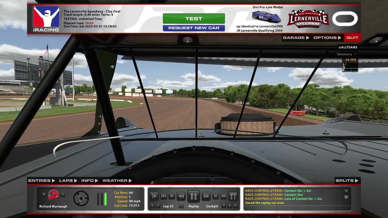 iRacing: Richard Murtaugh (Dirt Pro Late Model @ Lernerville)