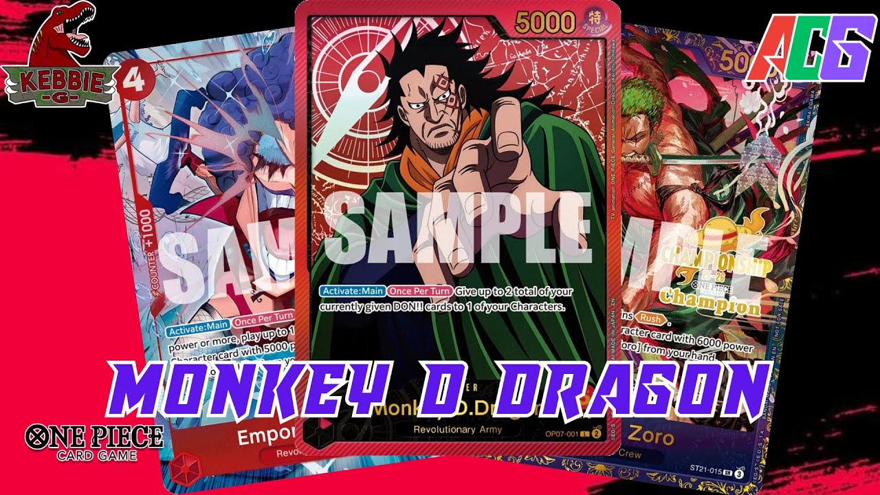 one piece card game dragon Proxy Holo - Monkey D. OP07-015 Character clear acrylic holder that perfectly accentuates the stunning visual design and character artwork Monkey.D.Dragon - Legacy of the